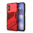 For Xiaomi Poco M4 5G Punk Armor 2 in 1 PC + TPU Shockproof Phone Case with Invisible Holder(Red) - 1