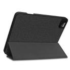 For iPad Pro 11 inch 2020 Fabric Denim TPU Smart Tablet Leather Tablet Case with Sleep Function & Tri-Fold Bracket & Pen Slot(Black) - 7