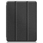 For iPad Pro 11 inch 2020 Fabric Denim TPU Smart Tablet Leather Tablet Case with Sleep Function & Tri-Fold Bracket & Pen Slot(Black) - 9