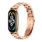 For Xiaomi Mi Band 7 / 7 NFC MIJOBS Three-Bead Metal Plus Stainless Steel Watch Band(Rose Gold) - 1