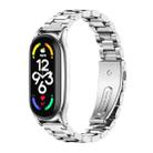 For Xiaomi Mi Band 7 / 7 NFC MIJOBS Three-Bead Metal Plus Stainless Steel Watch Band(Silver) - 1