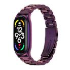 For Xiaomi Mi Band 7 / 7 NFC MIJOBS Three-Bead Metal Plus Stainless Steel Watch Band(Purple) - 1