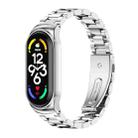 For Xiaomi Mi Band 7 / 7 NFC MIJOBS CS Three-Bead Metal Stainless Steel Watch Band(Silver) - 1