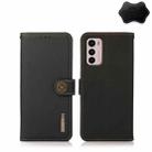 For Motorola Moto G42 KHAZNEH Custer Genuine Leather RFID Phone Case(Black) - 1