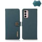 For Motorola Moto G42 KHAZNEH Custer Genuine Leather RFID Phone Case(Green) - 1