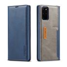 For Galaxy S20 LC.IMEEKE LC-001 Series PU + TPU Color Matching Frosted Horizontal Flip Leather Case with Holder & Card Slot(Blue) - 1