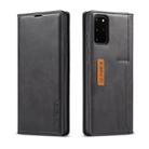 For Galaxy S20+ LC.IMEEKE LC-001 Series PU + TPU Color Matching Frosted Horizontal Flip Leather Case with Holder & Card Slot(Black) - 1