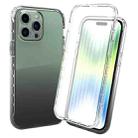 For iPhone 14 Pro Full Body Shockproof Clear Gradient Phone Case (Black) - 1