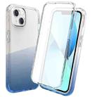 For iPhone 14 Plus Full Body Shockproof Clear Gradient Phone Case  (Blue) - 1
