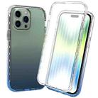 For iPhone 14 Pro Max Full Body Shockproof Clear Gradient Phone Case (Blue) - 1