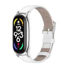For Xiaomi Mi Band 7 / 7 NFC MIJOBS Plus Genuine Leather Watch Band(White Silver) - 1