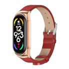 For Xiaomi Mi Band 7 / 7 NFC MIJOBS CS Metal Case + Microfiber Leather Watch Band(Red Rose Gold) - 1