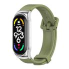 For Xiaomi Mi Band 7 / 7 NFC MIJOBS CS Metal Case + Silicone Watch Band(Army Green Silver) - 1