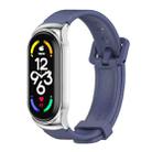 For Xiaomi Mi Band 7 / 7 NFC MIJOBS CS Metal Case + Silicone Watch Band(Blue Silver) - 1