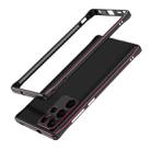 For Samsung Galaxy S22 Ultra Aurora Series Lens Protector + Metal Frame Protective Phone Case(Black Red) - 1