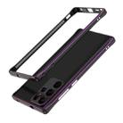 For Samsung Galaxy S22 Ultra Aurora Series Lens Protector + Metal Frame Protective Phone Case(Black Purple) - 1