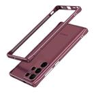 For Samsung Galaxy S22 Ultra Aurora Series Lens Protector + Metal Frame Protective Phone Case(Wine Red Silver) - 1