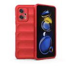 For Xiaomi Redmi Note 11T Pro Magic Shield TPU + Flannel Phone Case(Red) - 1