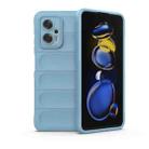 For Xiaomi Redmi Note 11T Pro Magic Shield TPU + Flannel Phone Case(Blue) - 1