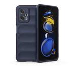 For Xiaomi Redmi Note 11T Pro Magic Shield TPU + Flannel Phone Case(Dark Blue) - 1