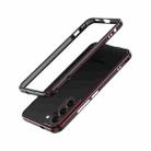 For Samsung Galaxy S22 5G Aurora Series Lens Protector + Metal Frame Protective Phone Case(Black Red) - 1