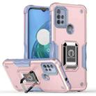 For Motorola Moto G10 / G20 / G30 Ring Holder Non-slip Armor Phone Case(Rose Gold) - 1