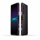 For Sony Xperia 1 IV Aurora Series Lens Protector + Metal Frame Protective Phone Case(Black Purple) - 1