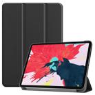 For iPad Pro 11 inch 2020 Custer Texture Smart PU Leather Tablet Case with Sleep / Wake-up Function & 3-Fold Holder(Black) - 1