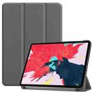 For iPad Pro 11 inch 2020 Custer Texture Smart PU Leather Tablet Case with Sleep / Wake-up Function & 3-Fold Holder(Gray) - 1