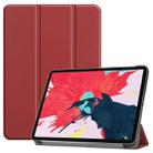 For iPad Pro 11 inch 2020 Custer Texture Smart PU Leather Tablet Case with Sleep / Wake-up Function & 3-Fold Holder(Wine Red) - 1