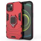 For iPhone 14 Plus PC + TPU Magnetic Ring Holder Phone Case  (Red) - 1