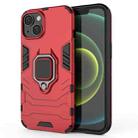 For iPhone 14 PC + TPU Magnetic Ring Holder Phone Case (Red) - 1