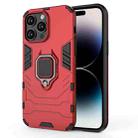 For iPhone 14 Pro PC + TPU Magnetic Ring Holder Phone Case (Red) - 1