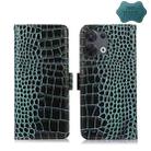 For OPPO Reno8 Crocodile Top Layer Cowhide Leather Phone Case(Green) - 1