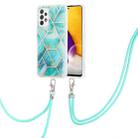 For Samsung Galaxy A23 4G/5G Electroplating Splicing Marble TPU Phone Case with Lanyard(Blue) - 1