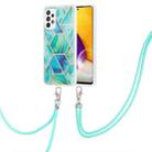 For Samsung Galaxy A33 5G Electroplating Splicing Marble TPU Phone Case with Lanyard(Green) - 1