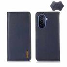 For Huawei Enjoy 50 CN / nova Y70 Plus / Y70 4G CN KHAZNEH Nappa Top Layer Cowhide Leather Phone Case(Blue) - 1