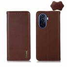 For Huawei Enjoy 50 CN / nova Y70 Plus / Y70 4G CN KHAZNEH Nappa Top Layer Cowhide Leather Phone Case(Brown) - 1