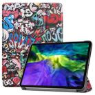 For iPad Pro 11 inch 2020 Custer Painted PU Leather Tablet Case with Sleep / Wake-up Function & 3-Fold Holder(Graffiti) - 1