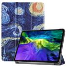 For iPad Pro 11 inch 2020 Custer Painted PU Leather Tablet Case with Sleep / Wake-up Function & 3-Fold Holder(Starry Sky) - 1