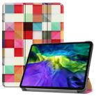 For iPad Pro 11 inch 2020 Custer Painted PU Leather Tablet Case with Sleep / Wake-up Function & 3-Fold Holder(Magic Cube) - 1