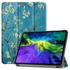 For iPad Pro 11 inch 2020 Custer Painted PU Leather Tablet Case with Sleep / Wake-up Function & 3-Fold Holder(Apricot Blossom) - 1