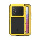 For Samsung Galaxy A53 LOVE MEI Metal Shockproof Waterproof Dustproof Protective Phone Case with Glass(Yellow) - 1