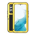 For Samsung Galaxy S22  LOVE MEI Metal Shockproof Waterproof Dustproof Protective Phone Case with Glass(Yellow) - 1