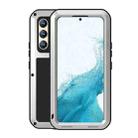 For Samsung Galaxy S22+ LOVE MEI Metal Shockproof Waterproof Dustproof Protective Phone Case with Glass(Silver) - 1