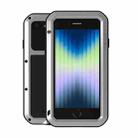 For iPhone SE 2022 / SE 2020 / 8 / 7 LOVE MEI Metal Shockproof Life Waterproof Dustproof Protective Phone Case with Glass(Silver) - 1