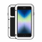 For iPhone SE 2022 / SE 2020 / 8 / 7 LOVE MEI Metal Shockproof Life Waterproof Dustproof Protective Phone Case with Glass(White) - 1