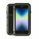 For iPhone SE 2022 / SE 2020 / 8 / 7 LOVE MEI Metal Shockproof Life Waterproof Dustproof Protective Phone Case with Glass (Army Green) - 1