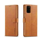 For Galaxy S20 LC.IMEEKE Calf Texture Horizontal Flip Leather Case, with Holder & Card Slots & Wallet & Photo Frame(Brown) - 1