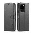 For Galaxy S20 Ultra LC.IMEEKE Calf Texture Horizontal Flip Leather Case, with Holder & Card Slots & Wallet & Photo Frame(Black) - 1